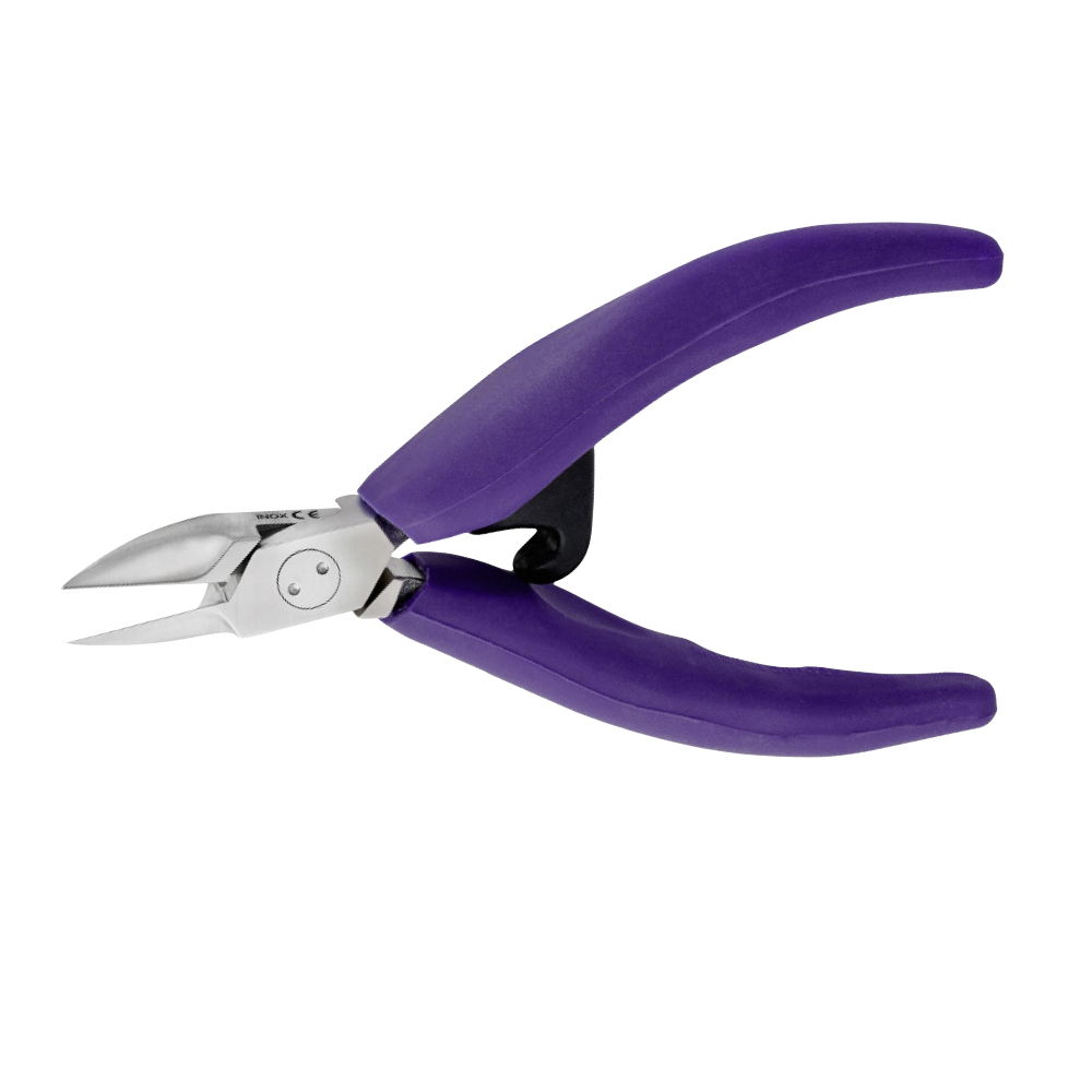 Alicate AKORI 13cm, Lila, Corte recto punta fina biselada