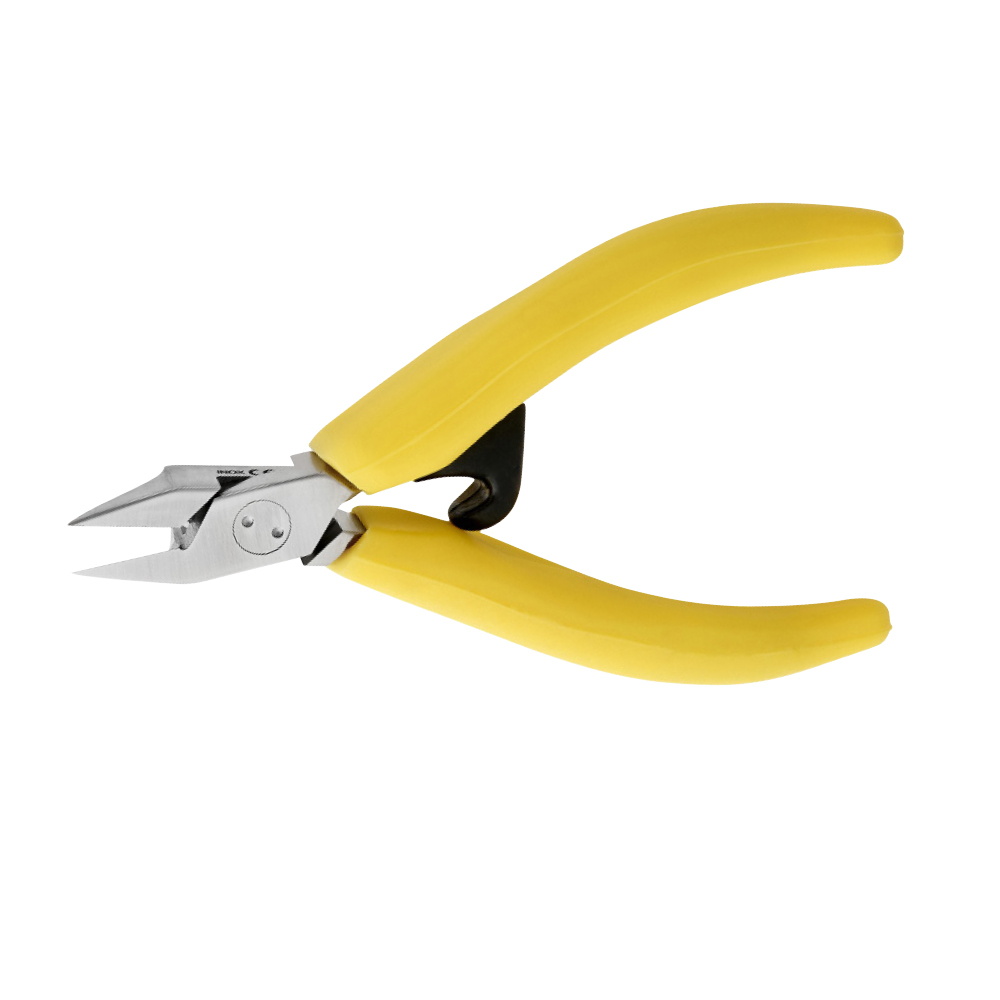 Alicate AKORI 13cm, Corte recto punta fina, Amarillo, 