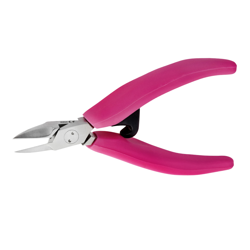 Alicate AKORI 13cm, Rosa, Corte recto punta fina muy biselada