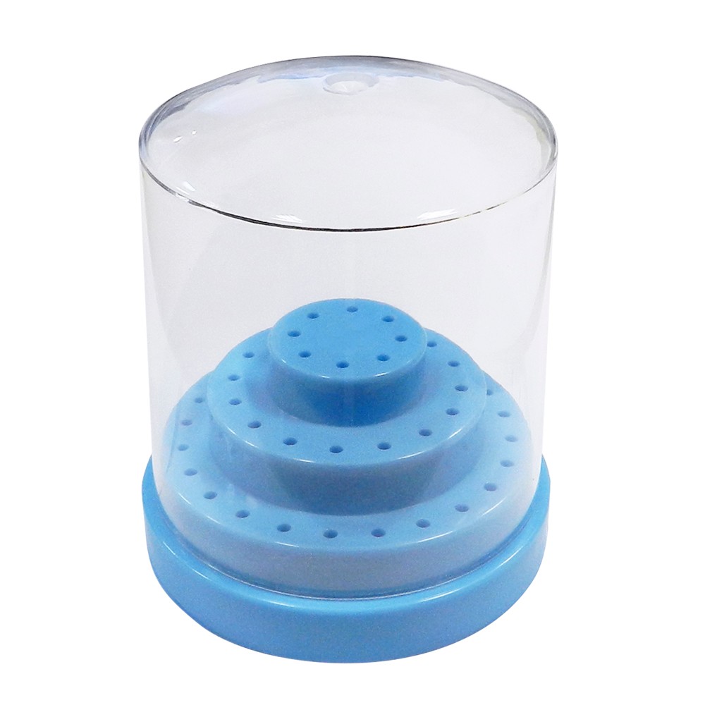 Fresero pirámide PVC 3 niveles, capacidad 48 fresas, azul