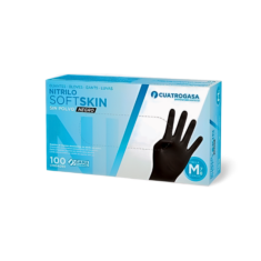 Guantes de NITRILO, negros, Talla S, Caja de 100 unidades