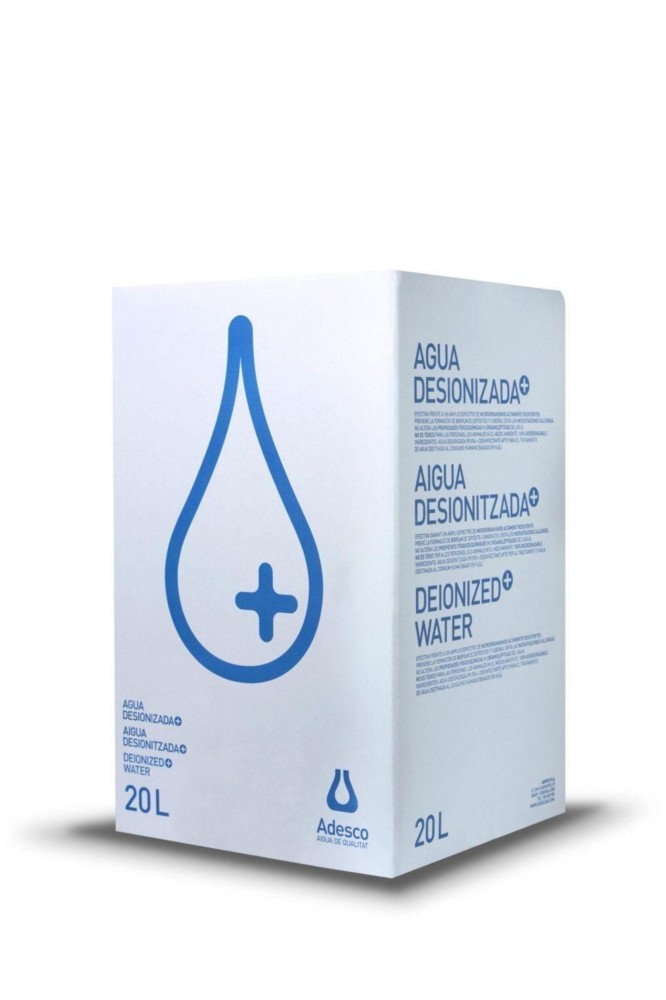 Agua destilada / desionizada PLUS, 20 litros