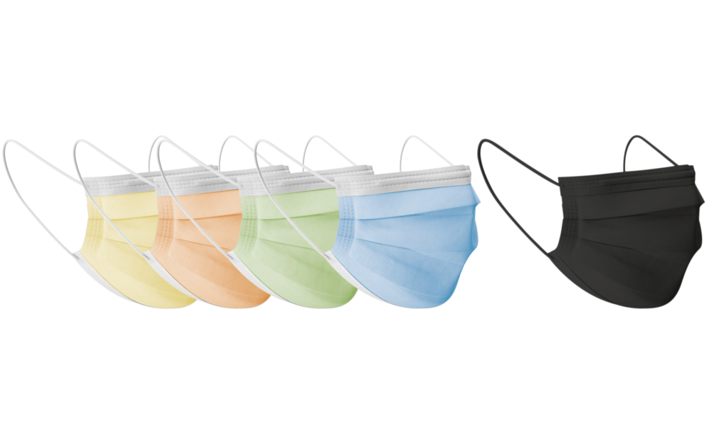 Mascarilla quirúrgica 3 capas COLORES, Caja 50 ud